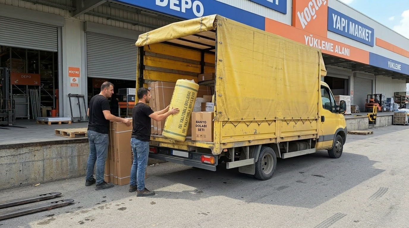 Iveco Eurocargo gün batımında nakliyat — Seyitgazi